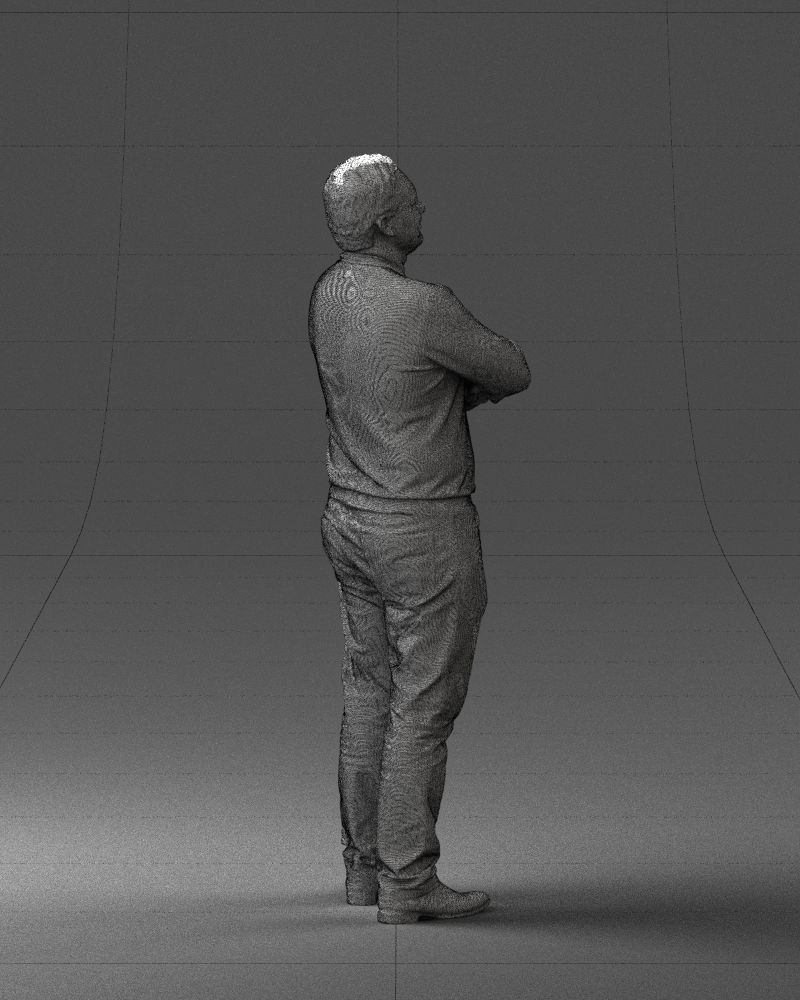 Bearded man sweater 0699 3D model_26