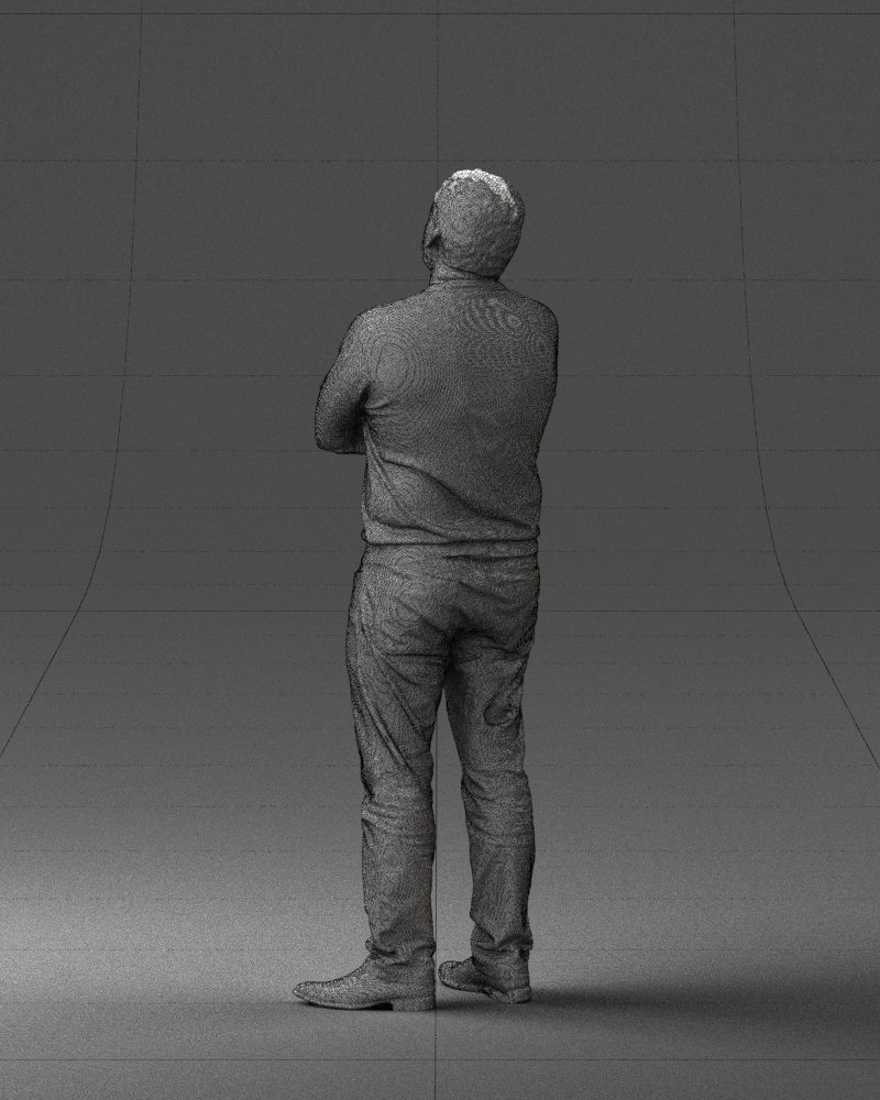 Bearded man sweater 0699 3D model_17