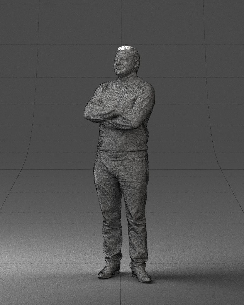 Bearded man sweater 0699 3D model_5
