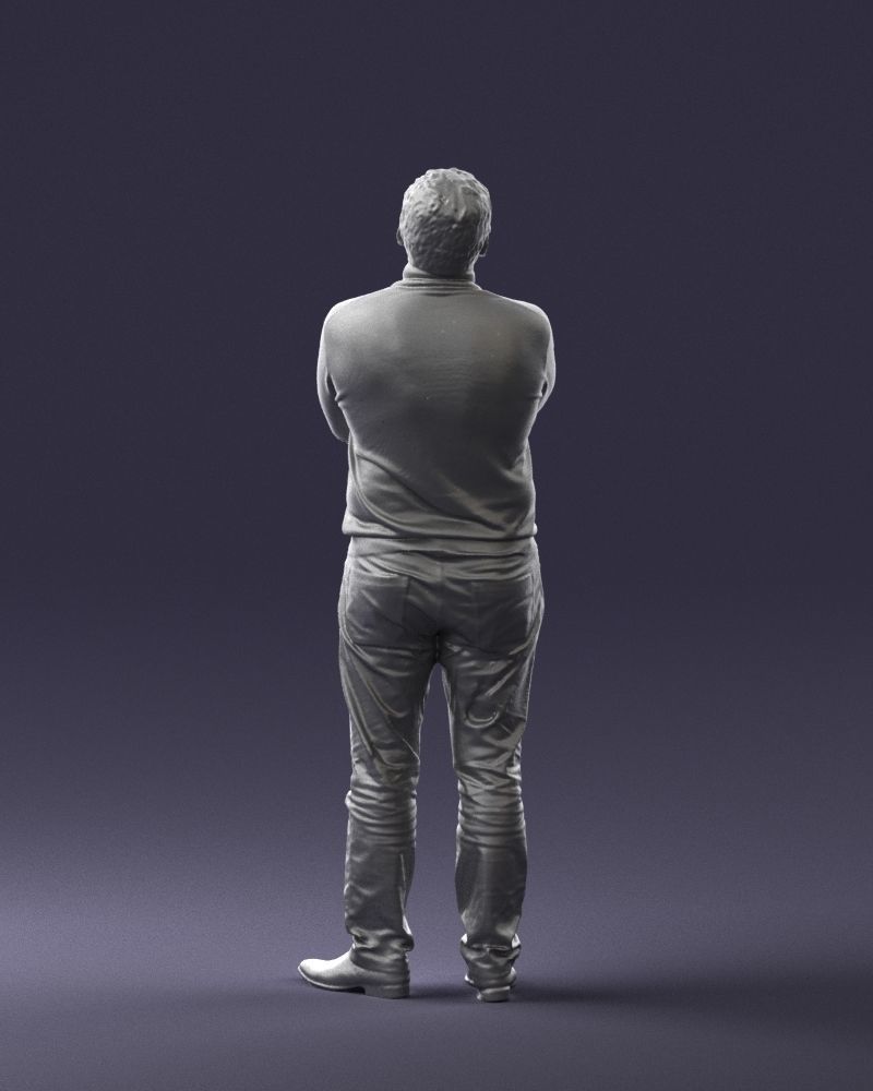 Bearded man sweater 0699 3D model_19