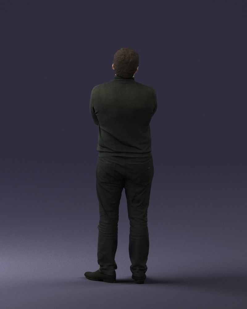 Bearded man sweater 0699 3D model_18