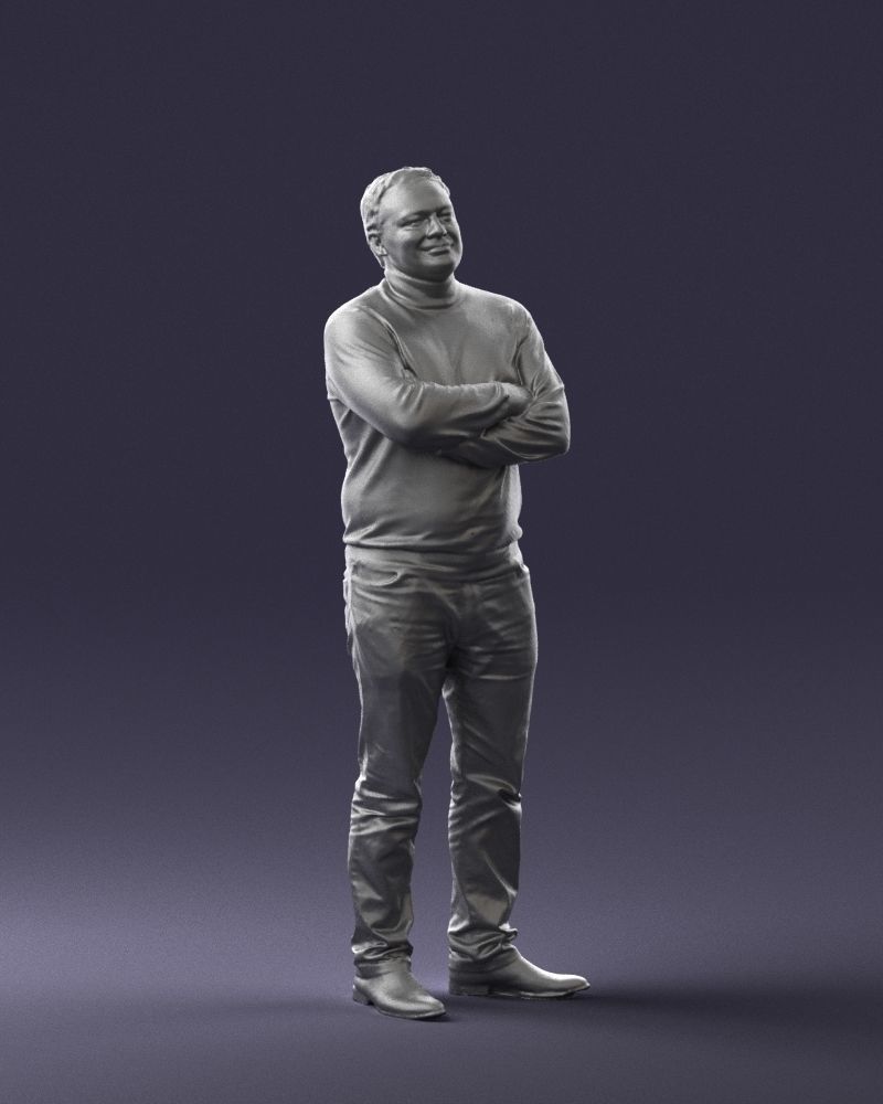 Bearded man sweater 0699 3D model_34