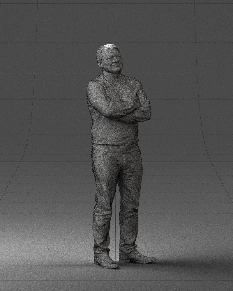 Bearded man sweater 0699 3D model_35