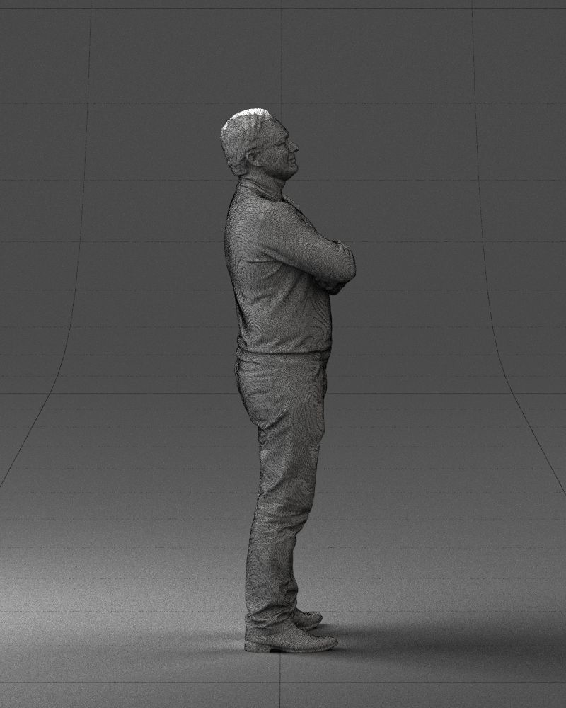 Bearded man sweater 0699 3D model_29