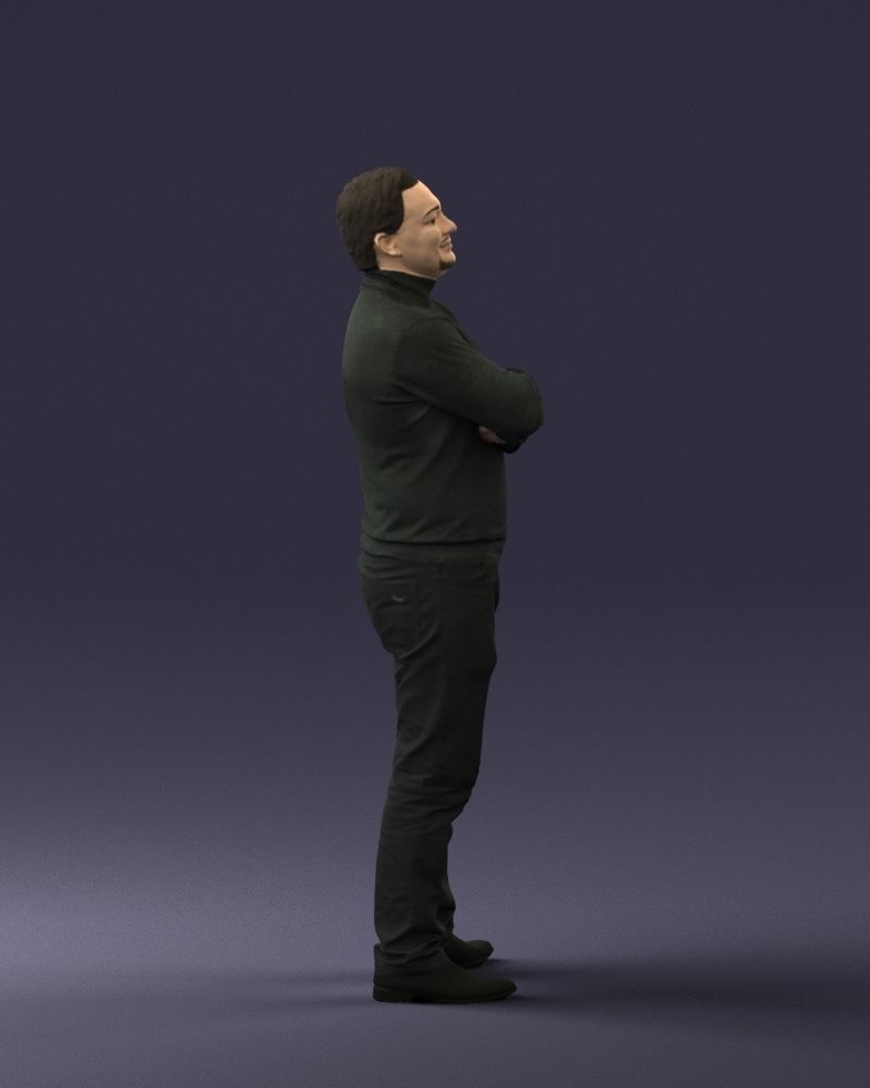 Bearded man sweater 0699 3D model_27