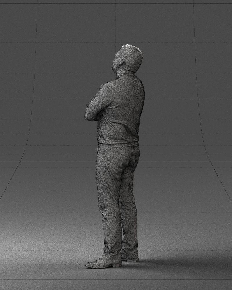 Bearded man sweater 0699 3D model_14