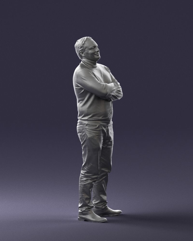 Bearded man sweater 0699 3D model_31