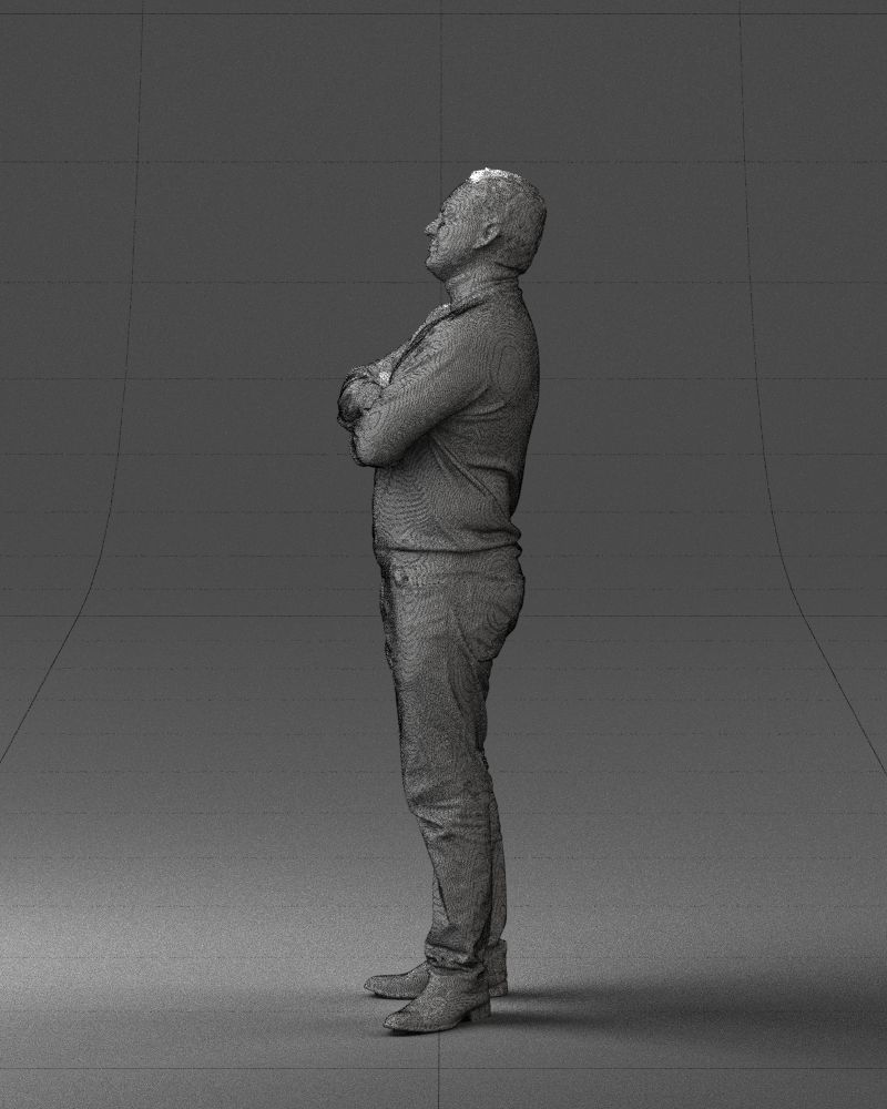 Bearded man sweater 0699 3D model_11
