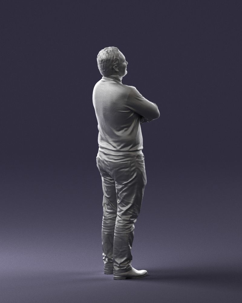 Bearded man sweater 0699 3D model_25