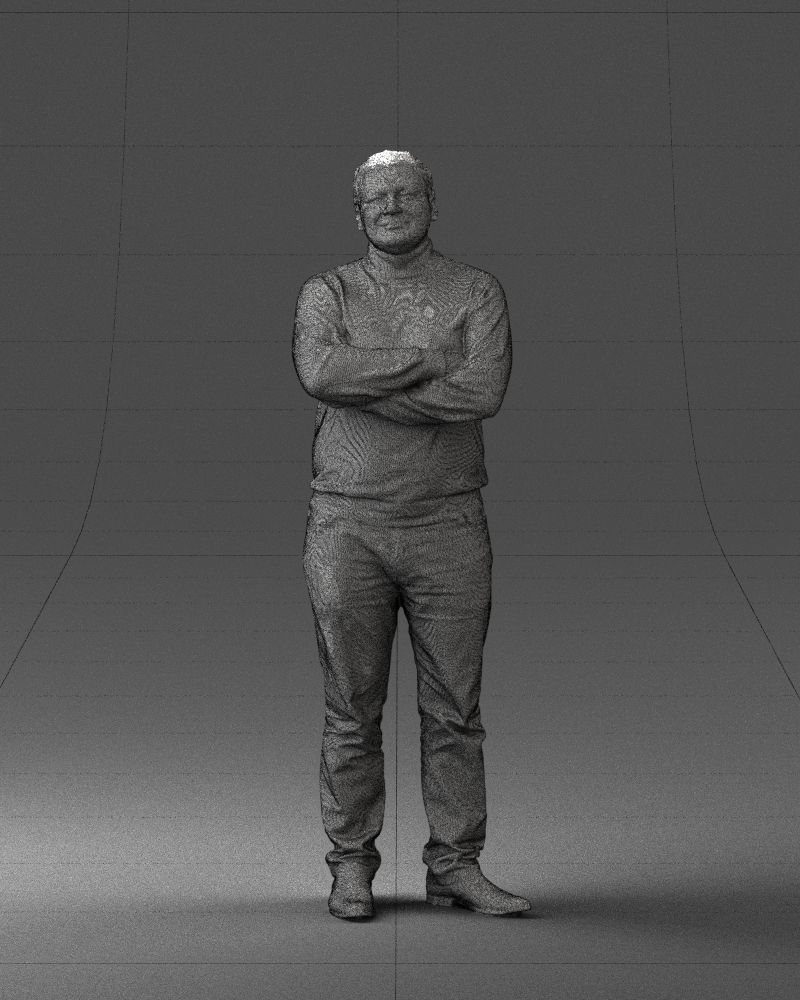 Bearded man sweater 0699 3D model_38