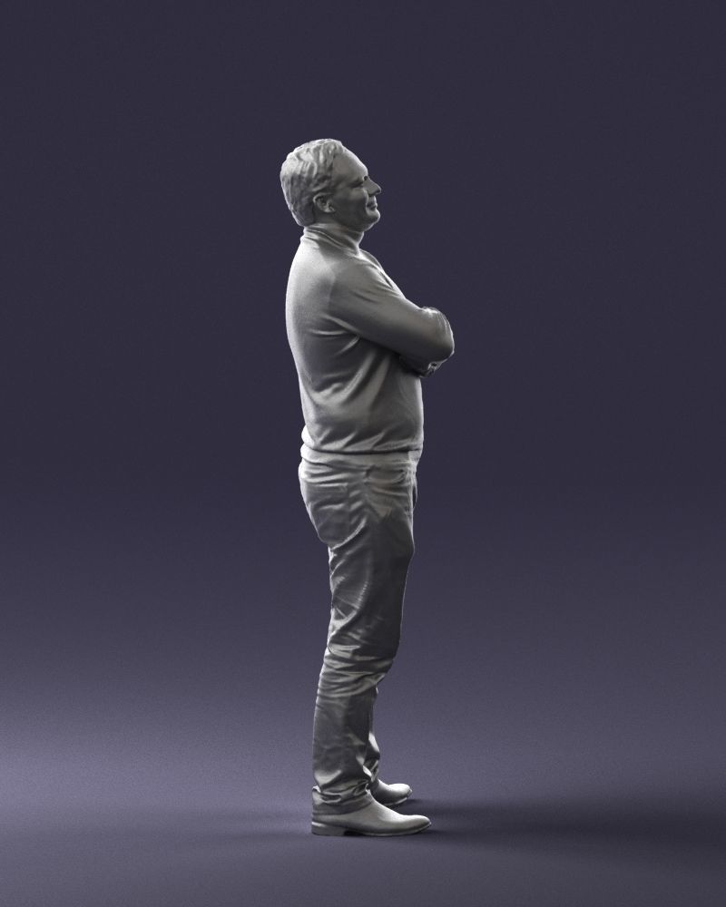 Bearded man sweater 0699 3D model_28