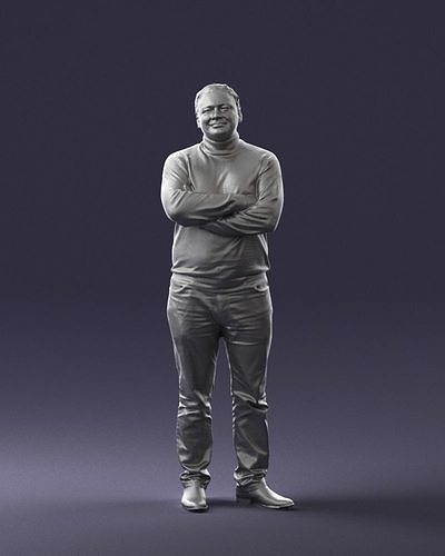 Bearded man sweater 0699 3D Print Ready 3D print model