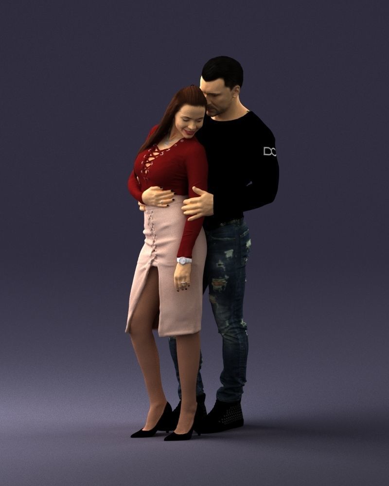 Beautiful fitness couple 0306 3D model_3