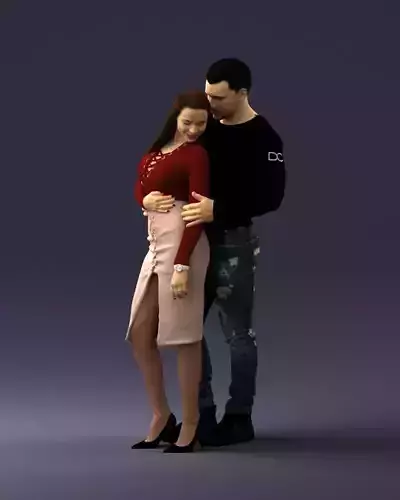 Beautiful fitness couple 0306 3D Print Ready 3D print model