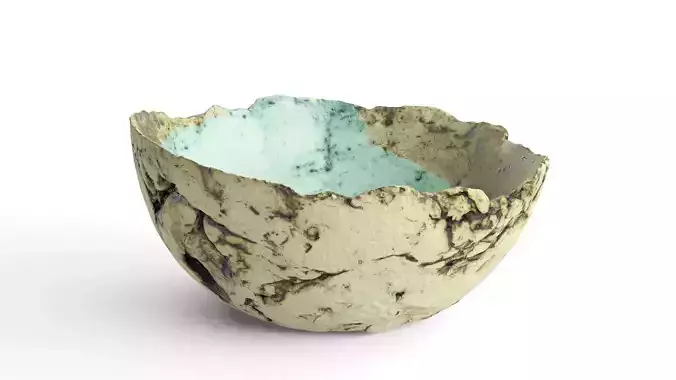 Handmade Bowl Angoba with Green Glaze