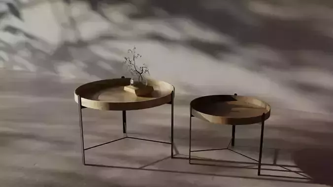 Round Wood Side Table