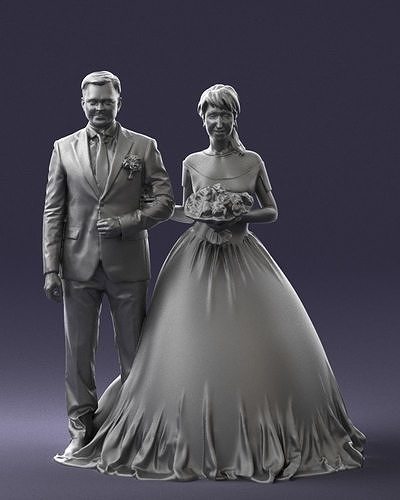 Beautiful married couple 0736 3D Print Ready 3D print model