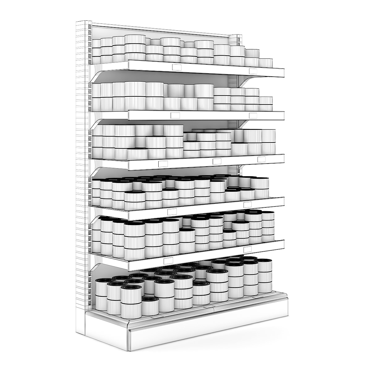 Supermarket Shelf 3D model_2