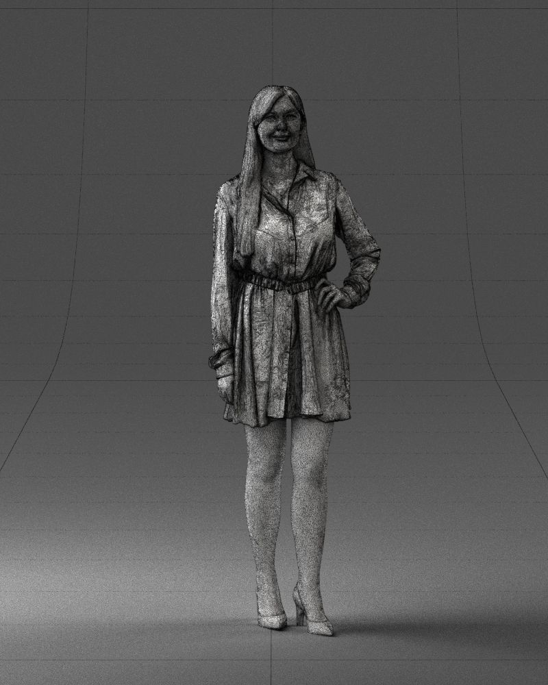 000275 Beautiful Female Model in Red Dress 0628 3dp 3D print model_6