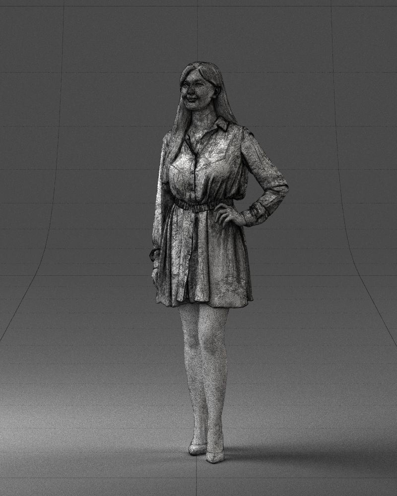 000275 Beautiful Female Model in Red Dress 0628 3dp 3D print model_33