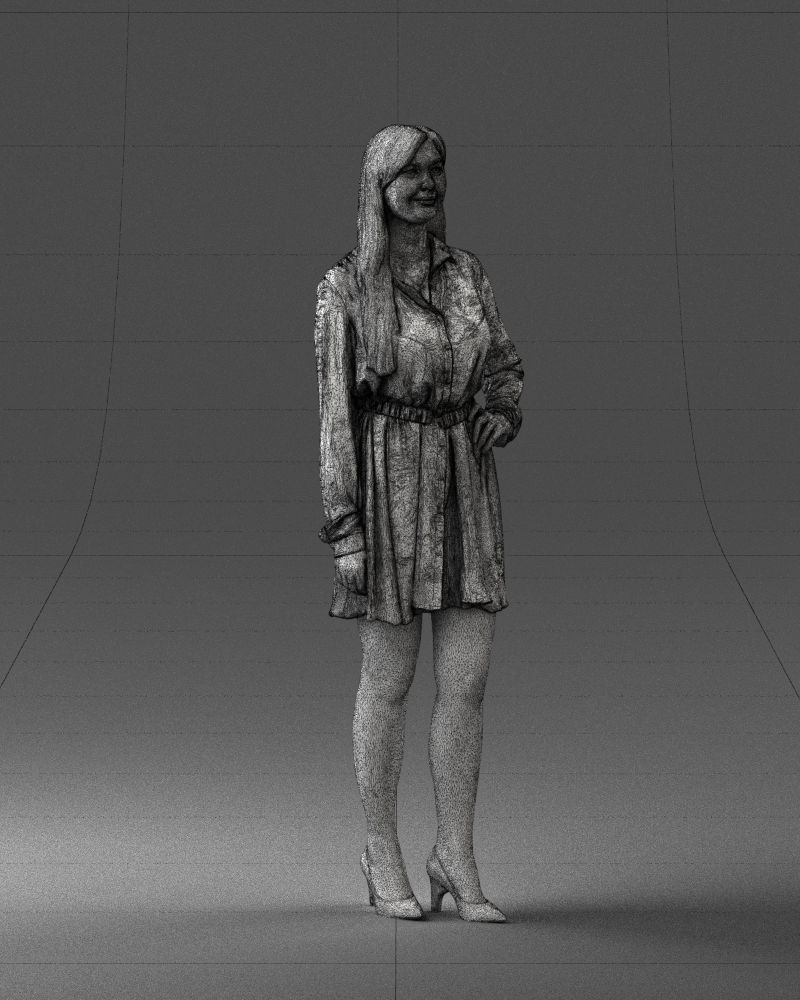 000275 Beautiful Female Model in Red Dress 0628 3dp 3D print model_9