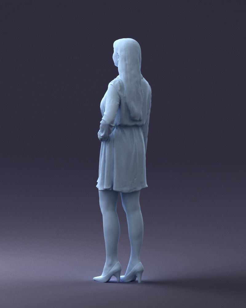 000275 Beautiful Female Model in Red Dress 0628 3dp 3D print model_23