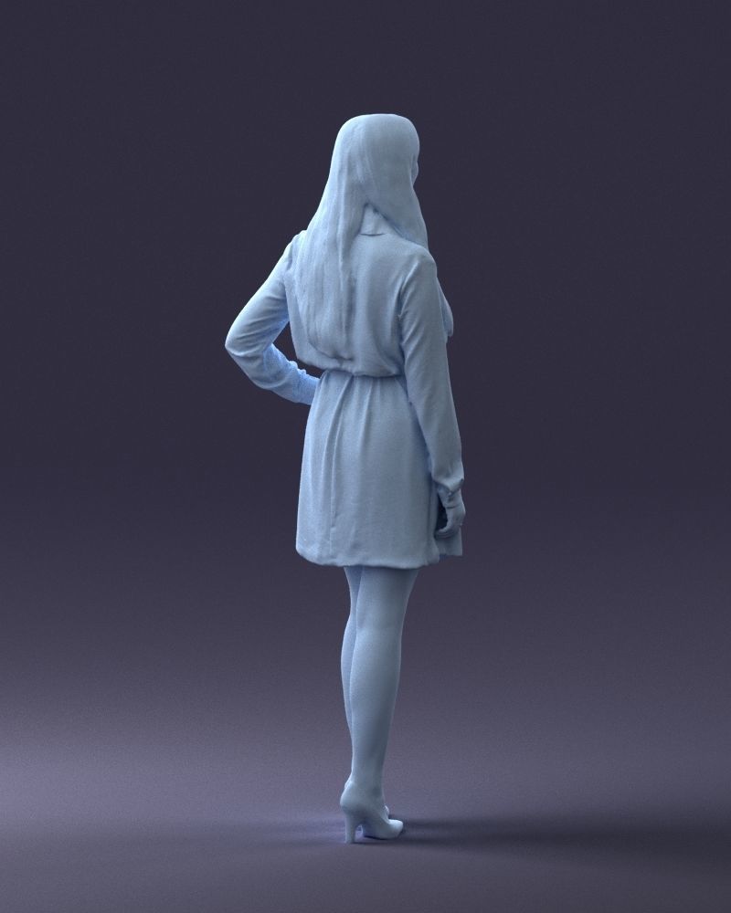 000275 Beautiful Female Model in Red Dress 0628 3dp 3D print model_17