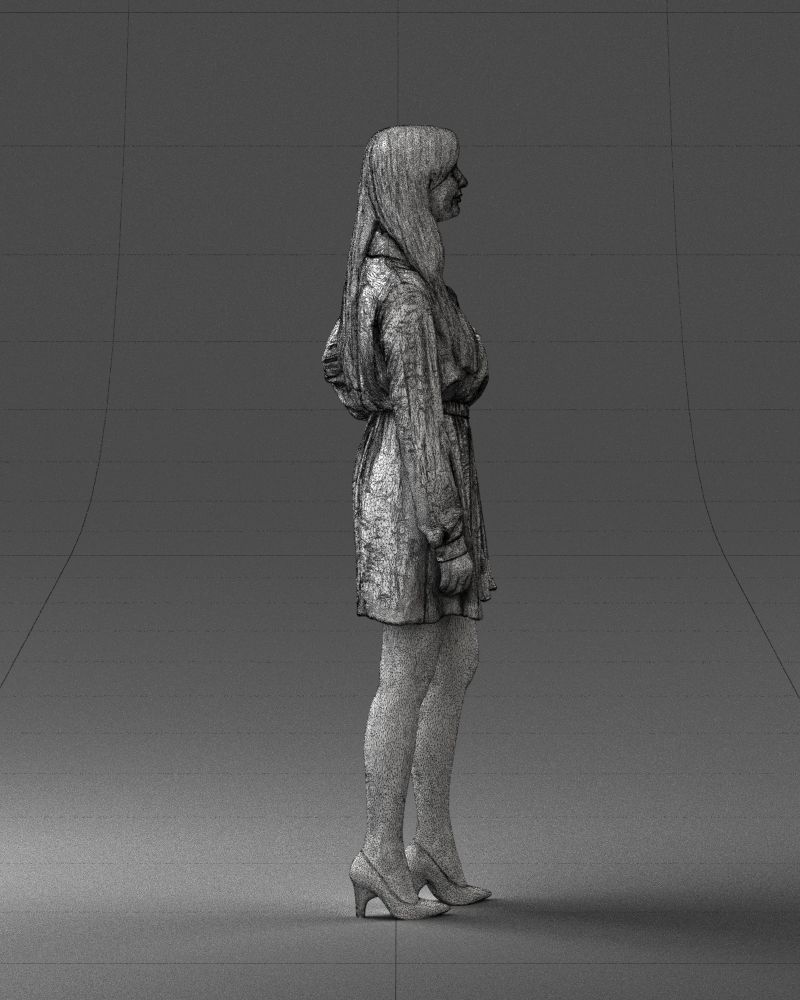 000275 Beautiful Female Model in Red Dress 0628 3dp 3D print model_15