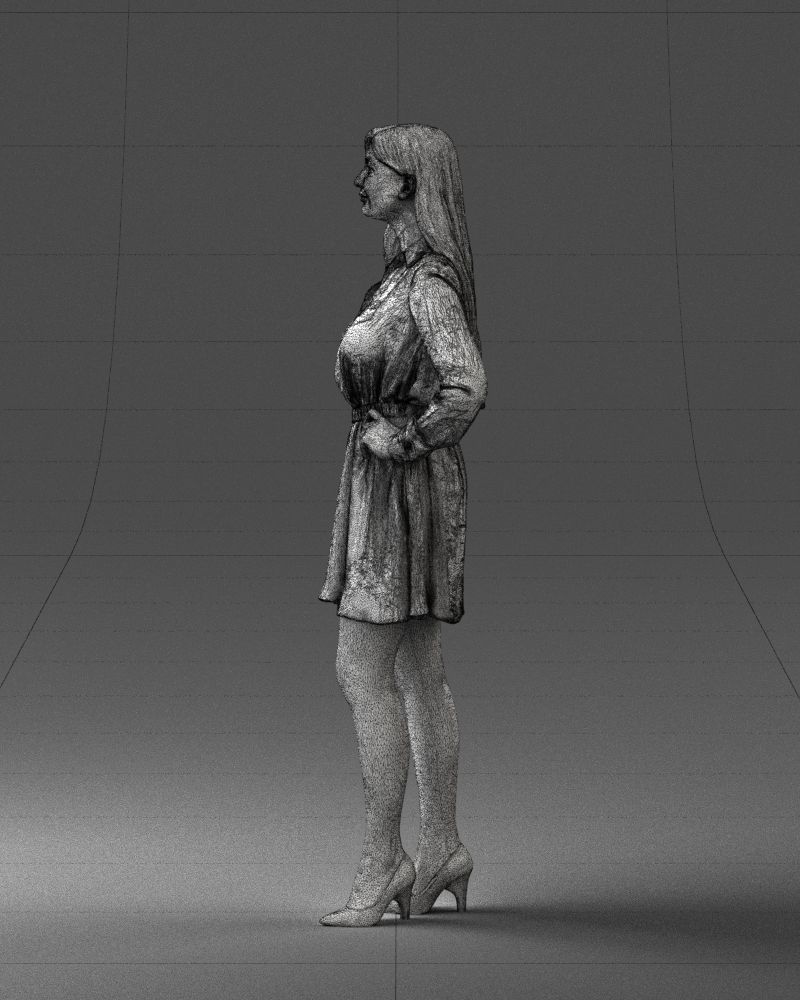 000275 Beautiful Female Model in Red Dress 0628 3dp 3D print model_27