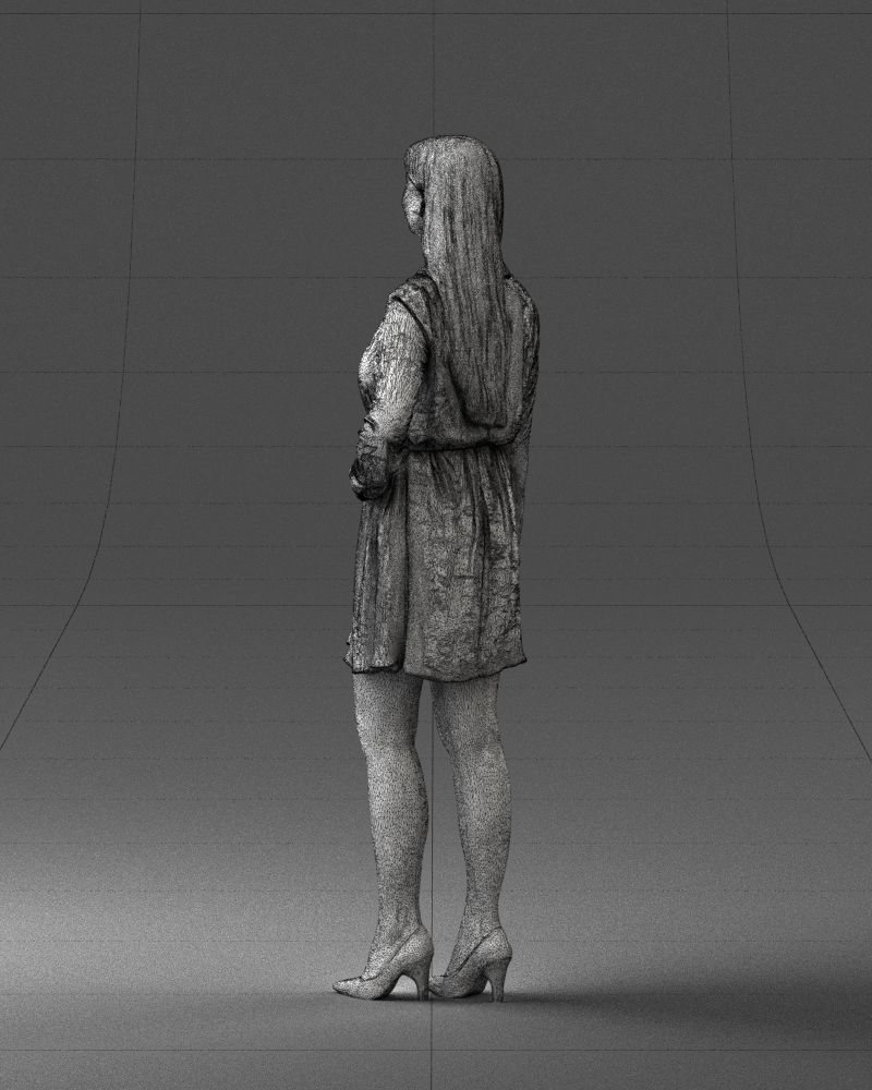 000275 Beautiful Female Model in Red Dress 0628 3dp 3D print model_24