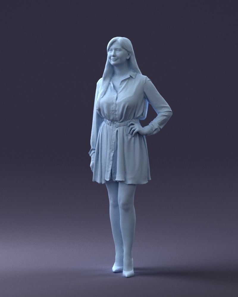 000275 Beautiful Female Model in Red Dress 0628 3dp 3D print model_32