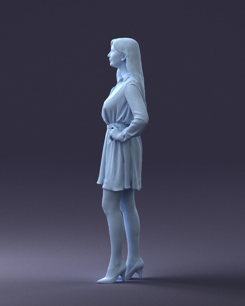 000275 Beautiful Female Model in Red Dress 0628 3dp 3D print model_26