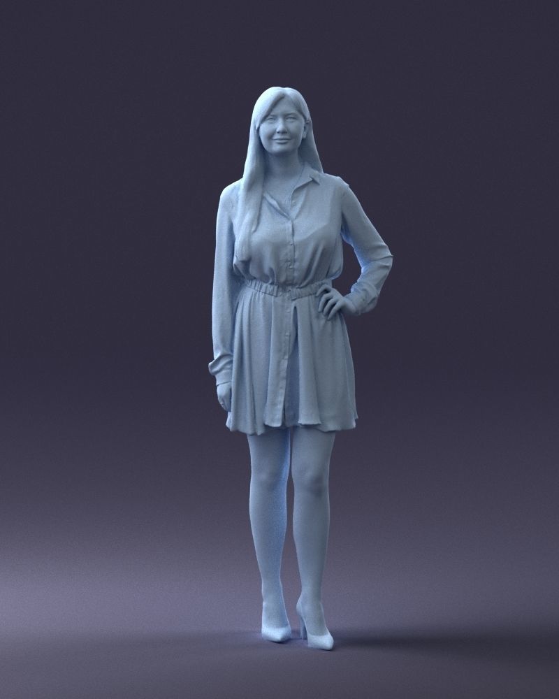 000275 Beautiful Female Model in Red Dress 0628 3dp 3D print model_38