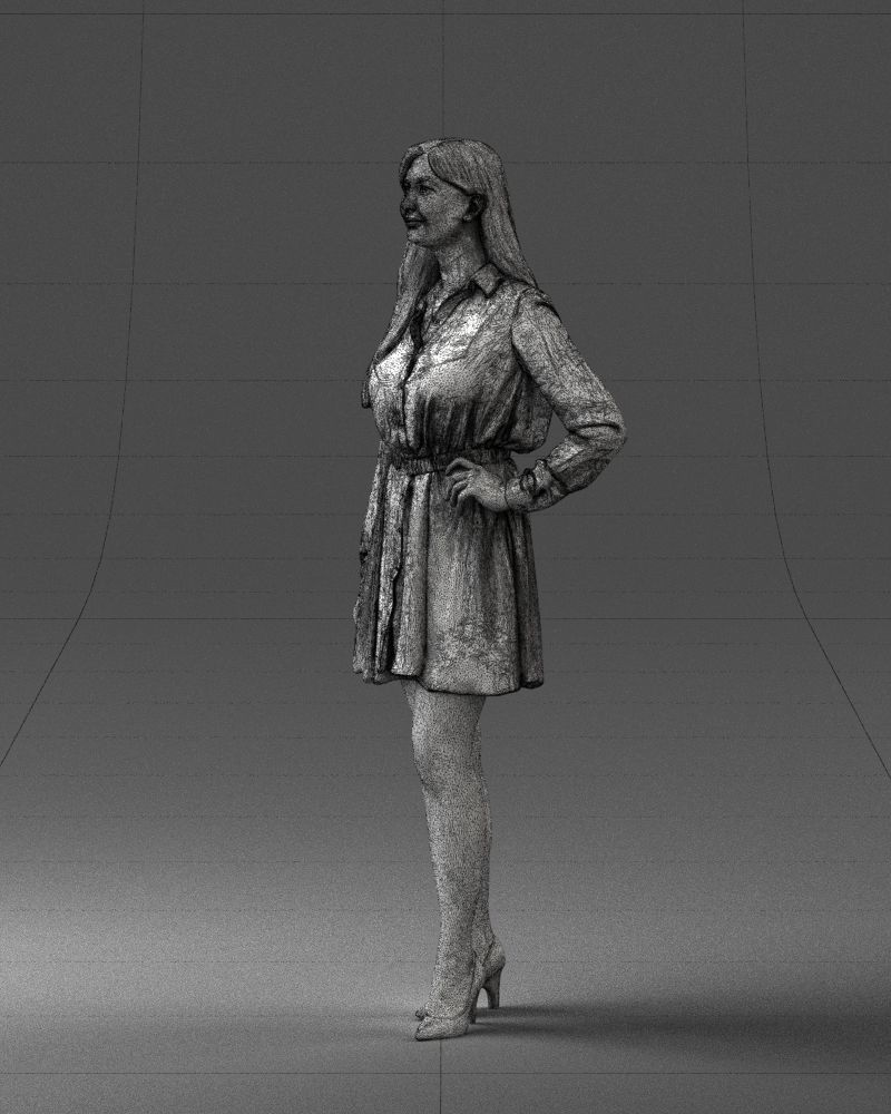 000275 Beautiful Female Model in Red Dress 0628 3dp 3D print model_30