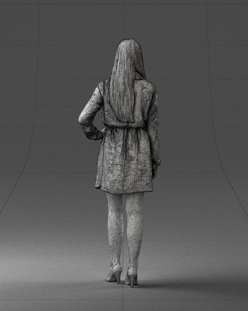 000275 Beautiful Female Model in Red Dress 0628 3dp 3D print model_21