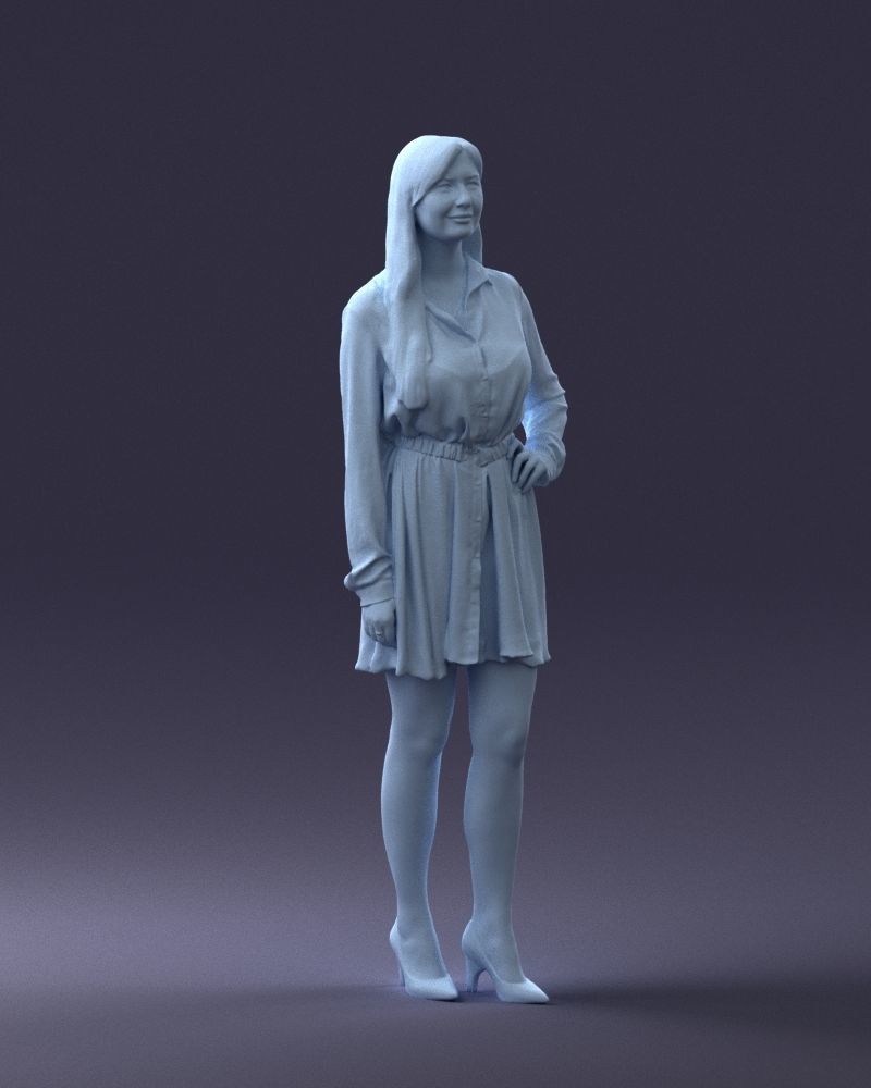 000275 Beautiful Female Model in Red Dress 0628 3dp 3D print model_8