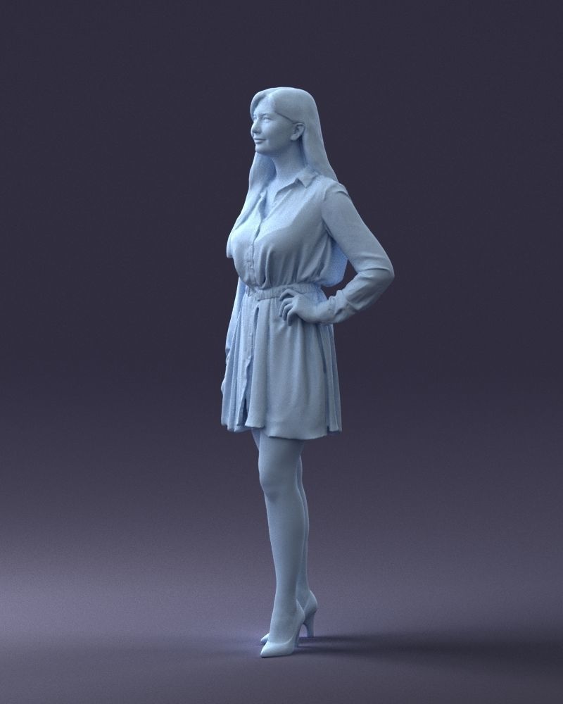 000275 Beautiful Female Model in Red Dress 0628 3dp 3D print model_29