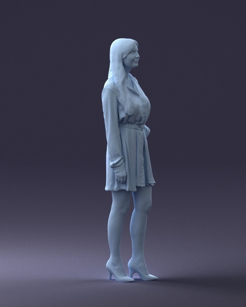 000275 Beautiful Female Model in Red Dress 0628 3dp 3D print model_11