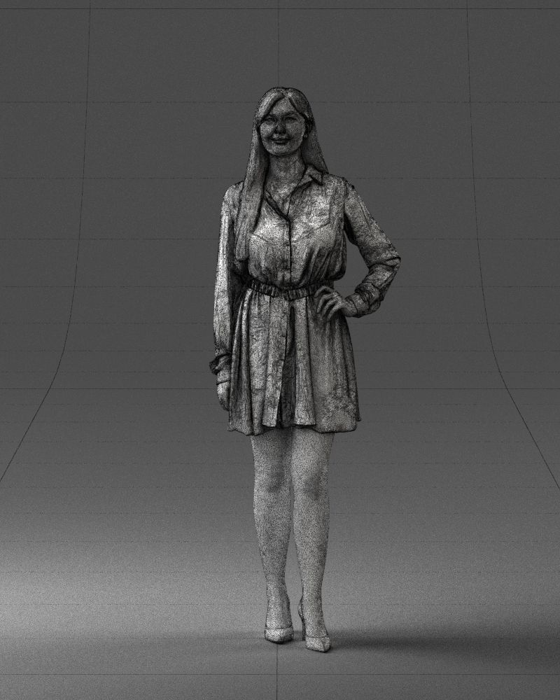 000275 Beautiful Female Model in Red Dress 0628 3dp 3D print model_36