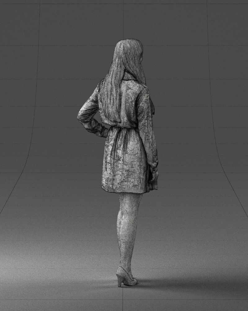 000275 Beautiful Female Model in Red Dress 0628 3dp 3D print model_18