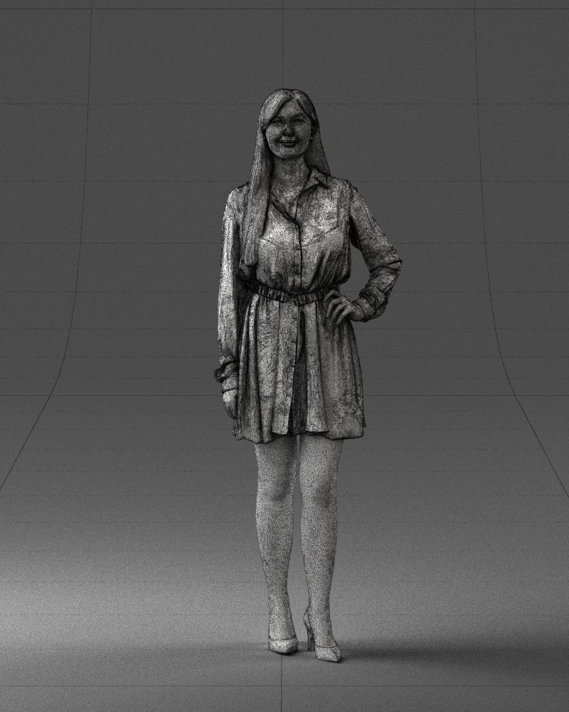 000275 Beautiful Female Model in Red Dress 0628 3dp 3D print model_39