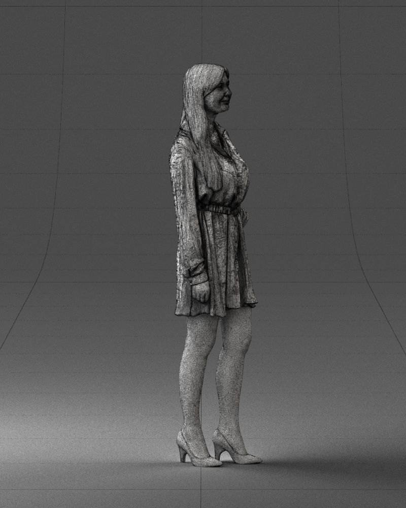 000275 Beautiful Female Model in Red Dress 0628 3dp 3D print model_12