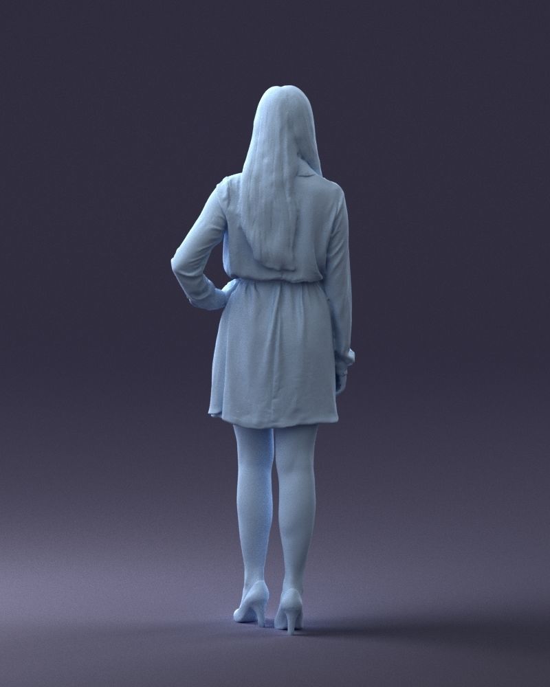 000275 Beautiful Female Model in Red Dress 0628 3dp 3D print model_20