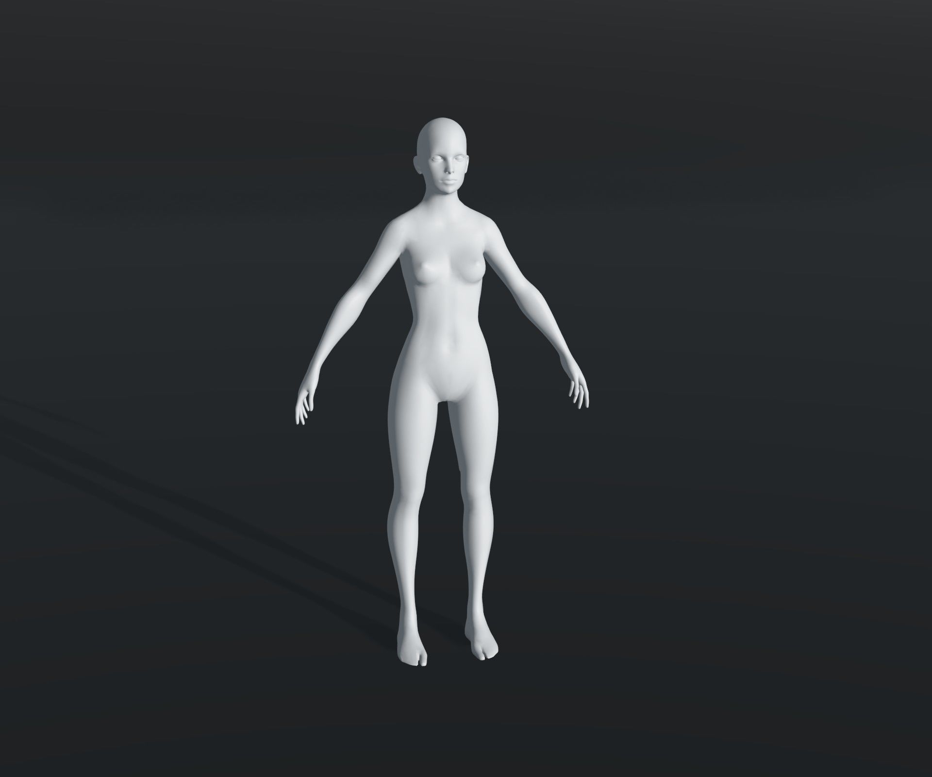 Male Female Body Base Mesh 28 Animations 3D Model 20k Polygons Low-poly 3D model_5