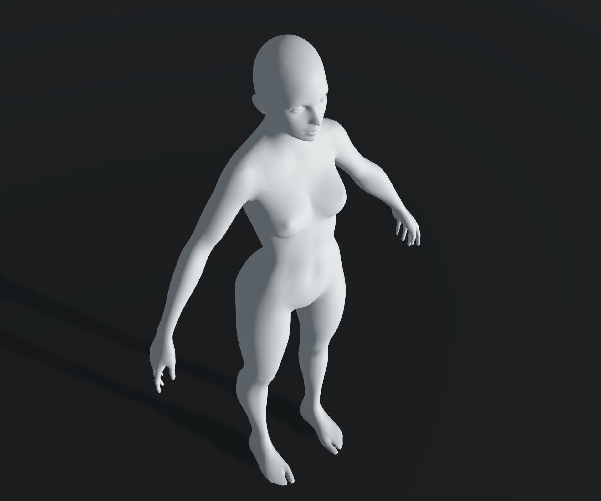 Male Female Body Base Mesh 28 Animations 3D Model 20k Polygons Low-poly 3D model_18