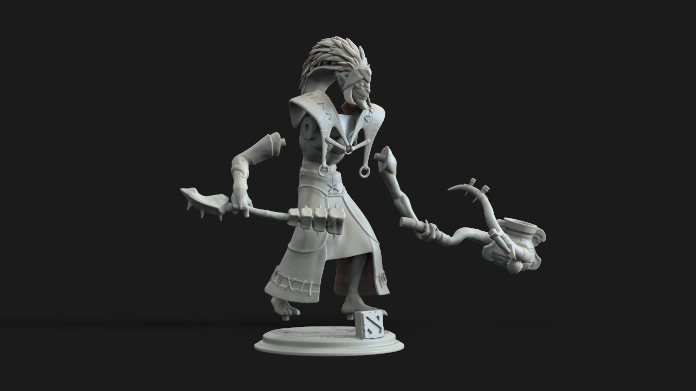 Dazzle statue of man holding sword 3D print model_2