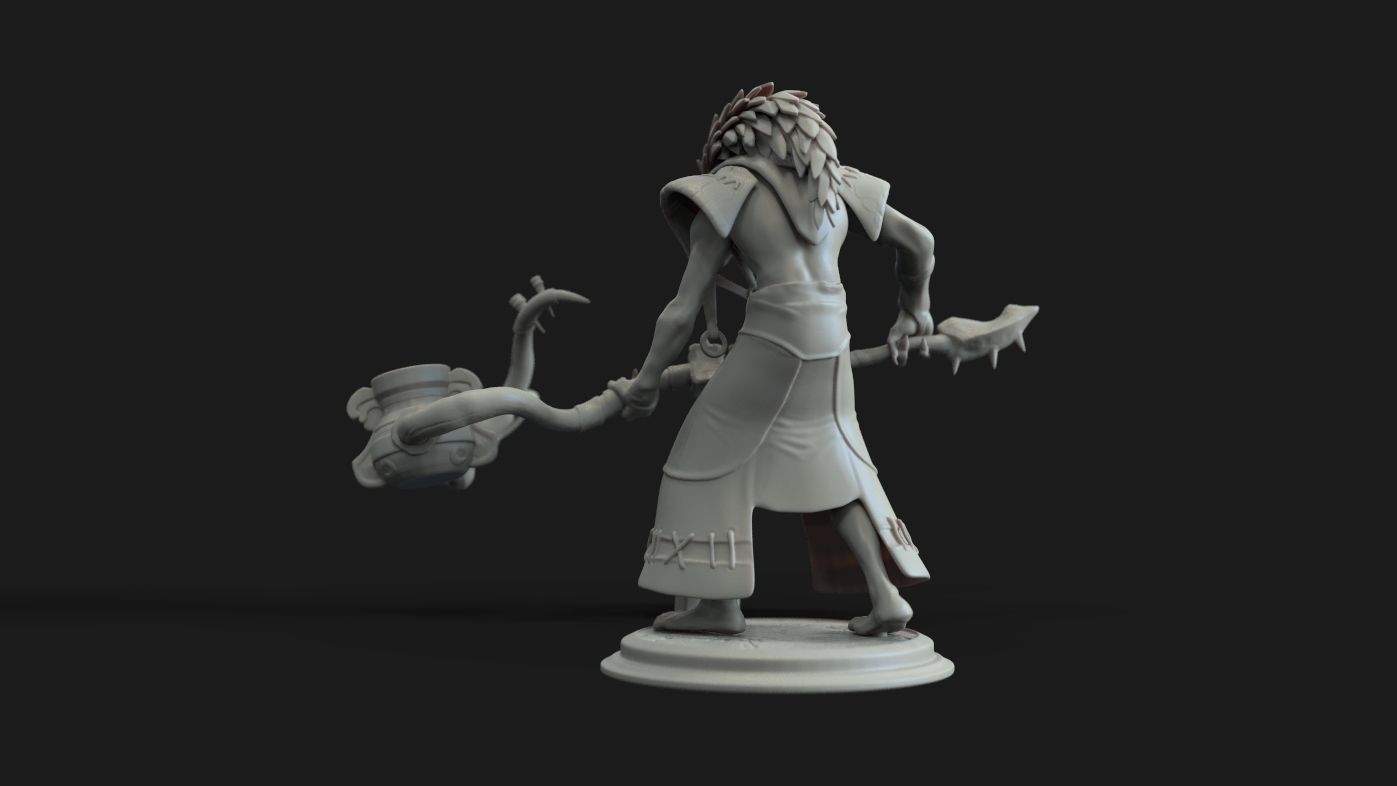 Dazzle statue of man holding sword 3D print model_1