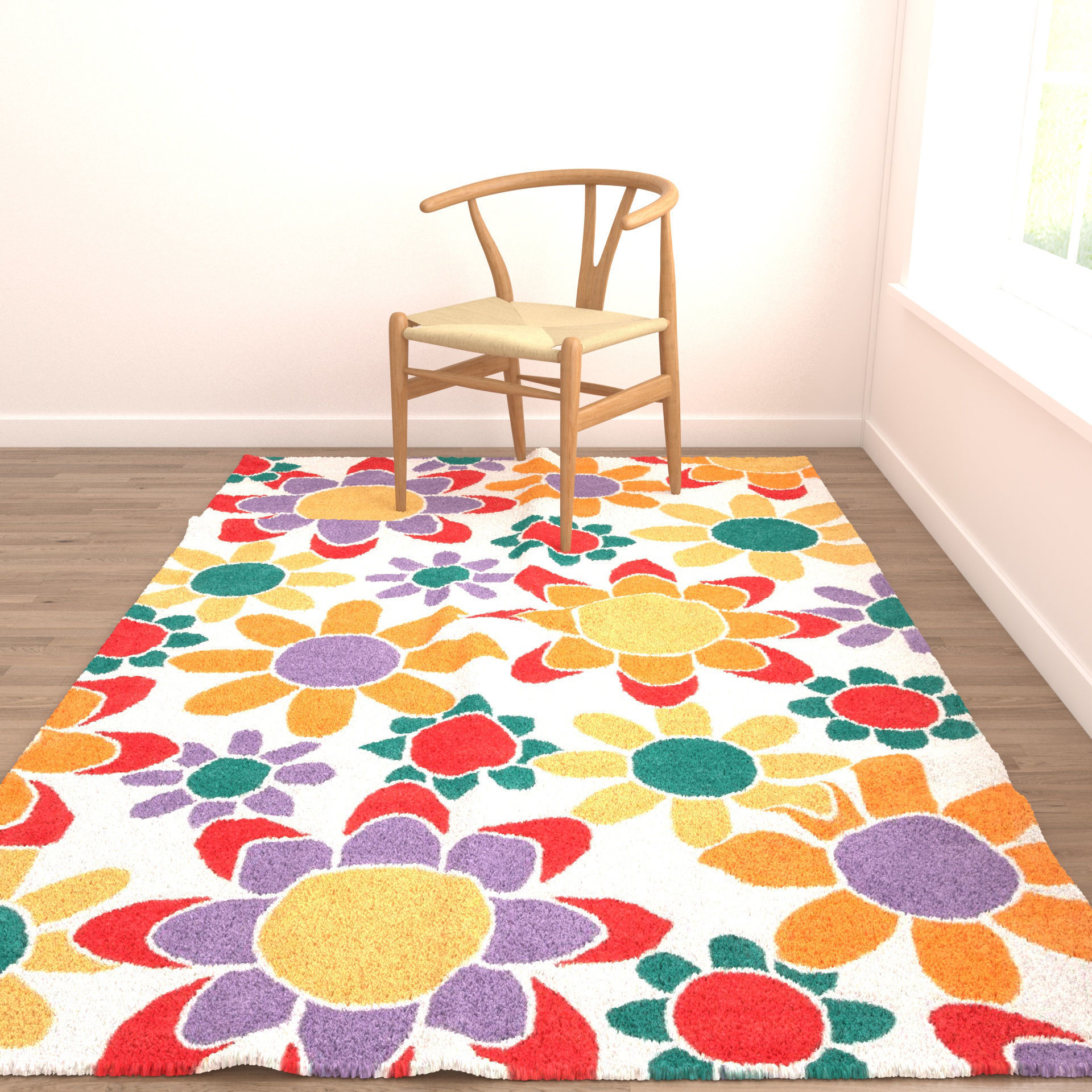 Rugs No 733 Low-poly 3D model_4