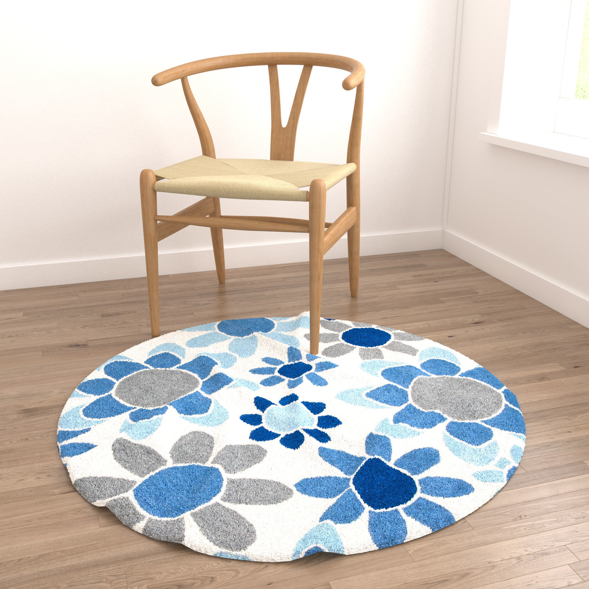 Rugs No 733 Low-poly 3D model_3