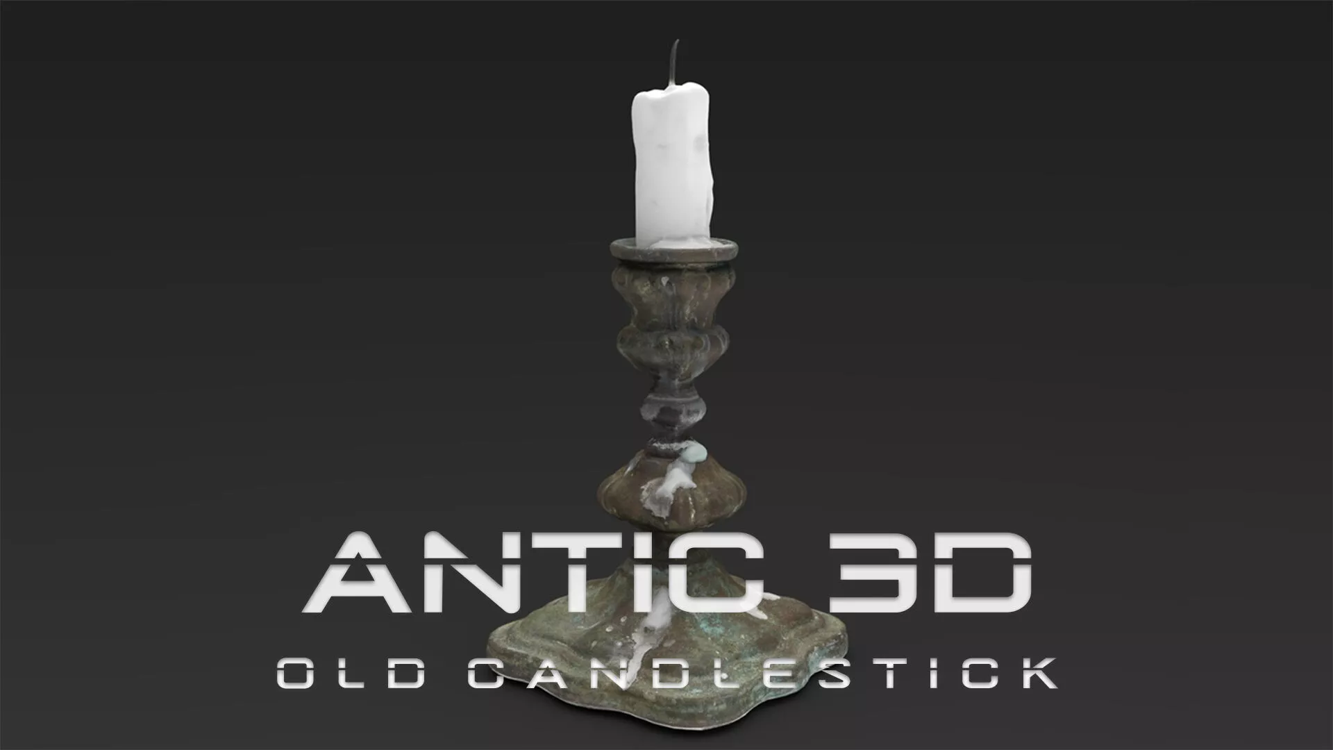 Candleholder old Low-poly 3D model